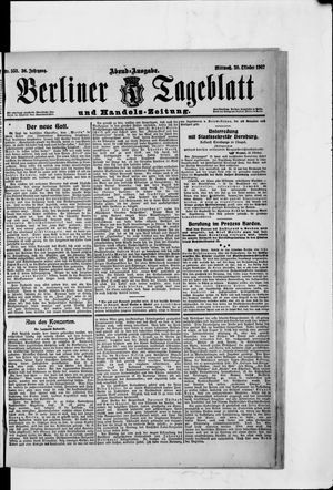 Berliner Tageblatt und Handels-Zeitung vom 30.10.1907