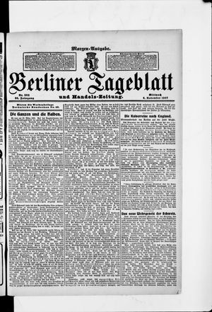 Berliner Tageblatt und Handels-Zeitung vom 06.11.1907