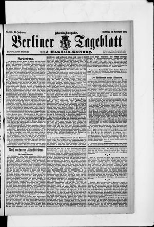 Berliner Tageblatt und Handels-Zeitung vom 12.11.1907