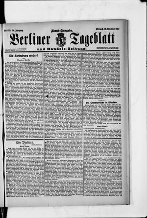 Berliner Tageblatt und Handels-Zeitung vom 13.11.1907