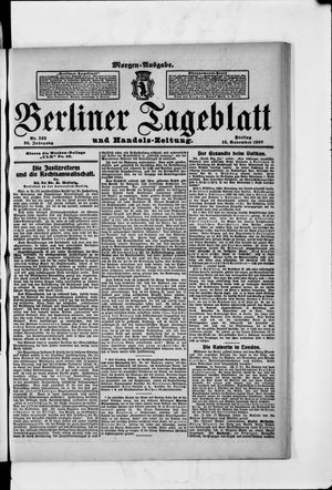 Berliner Tageblatt und Handels-Zeitung vom 15.11.1907