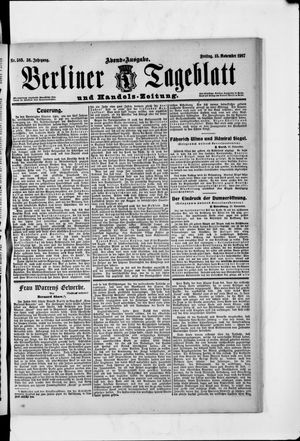 Berliner Tageblatt und Handels-Zeitung vom 15.11.1907