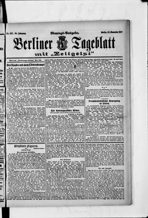 Berliner Tageblatt und Handels-Zeitung vom 18.11.1907