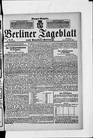 Berliner Tageblatt und Handels-Zeitung vom 19.11.1907