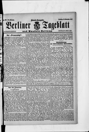 Berliner Tageblatt und Handels-Zeitung vom 19.11.1907