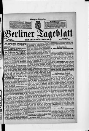 Berliner Tageblatt und Handels-Zeitung vom 20.11.1907