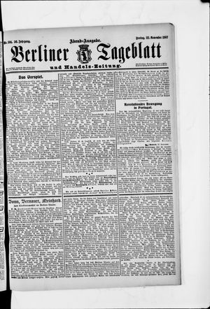Berliner Tageblatt und Handels-Zeitung vom 22.11.1907