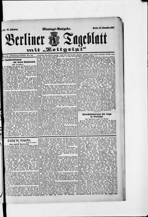 Berliner Tageblatt und Handels-Zeitung vom 25.11.1907
