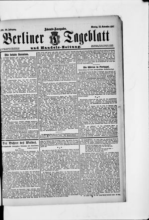 Berliner Tageblatt und Handels-Zeitung vom 25.11.1907