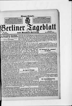 Berliner Tageblatt und Handels-Zeitung vom 26.11.1907