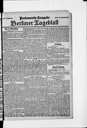 Berliner Tageblatt und Handels-Zeitung vom 27.11.1907