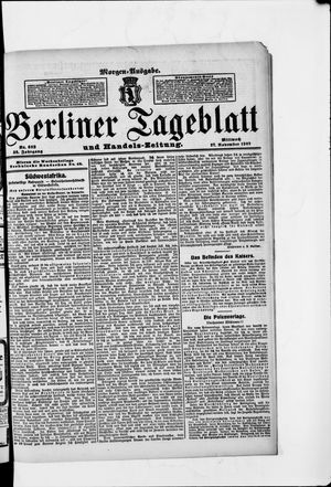 Berliner Tageblatt und Handels-Zeitung vom 27.11.1907