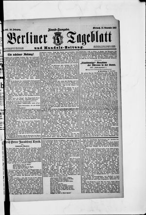 Berliner Tageblatt und Handels-Zeitung vom 27.11.1907