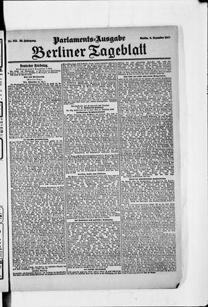 Berliner Tageblatt und Handels-Zeitung on Dec 3, 1907