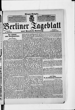 Berliner Tageblatt und Handels-Zeitung on Dec 3, 1907