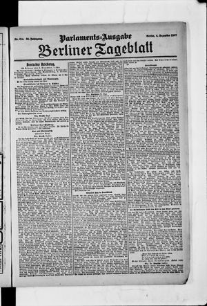 Berliner Tageblatt und Handels-Zeitung vom 04.12.1907