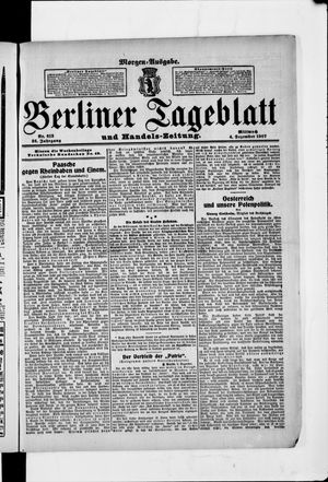 Berliner Tageblatt und Handels-Zeitung vom 04.12.1907