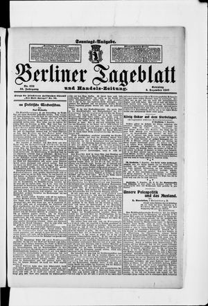 Berliner Tageblatt und Handels-Zeitung vom 08.12.1907