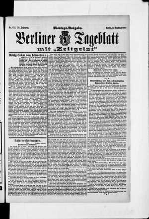 Berliner Tageblatt und Handels-Zeitung on Dec 9, 1907