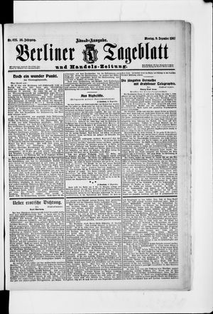 Berliner Tageblatt und Handels-Zeitung vom 09.12.1907