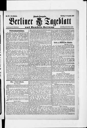 Berliner Tageblatt und Handels-Zeitung vom 10.12.1907
