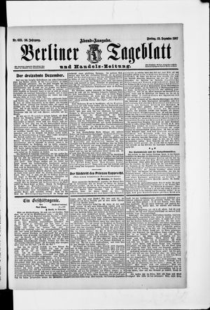 Berliner Tageblatt und Handels-Zeitung vom 13.12.1907