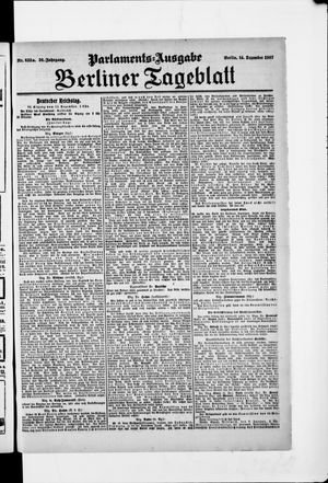 Berliner Tageblatt und Handels-Zeitung vom 14.12.1907