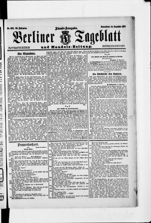 Berliner Tageblatt und Handels-Zeitung vom 14.12.1907