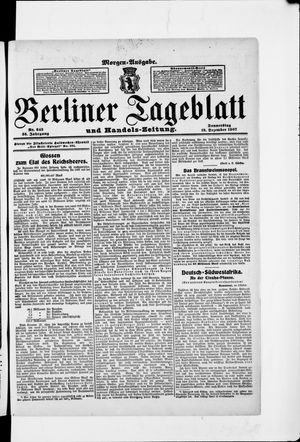 Berliner Tageblatt und Handels-Zeitung vom 19.12.1907