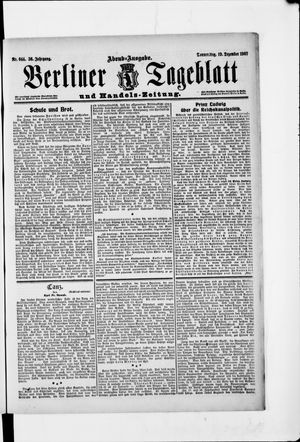 Berliner Tageblatt und Handels-Zeitung vom 19.12.1907