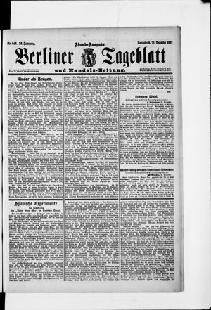 Berliner Tageblatt und Handels-Zeitung vom 21.12.1907