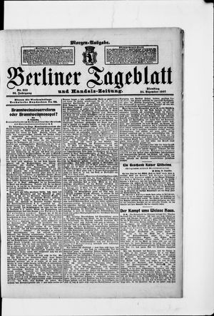 Berliner Tageblatt und Handels-Zeitung vom 24.12.1907