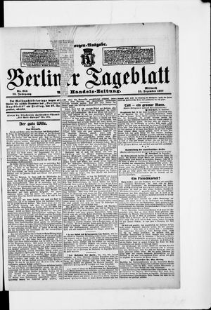 Berliner Tageblatt und Handels-Zeitung vom 25.12.1907