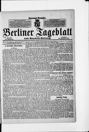 Berliner Tageblatt und Handels-Zeitung on Dec 29, 1907