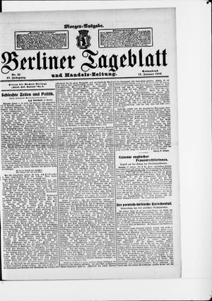 Berliner Tageblatt und Handels-Zeitung on Jan 18, 1908