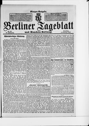 Berliner Tageblatt und Handels-Zeitung vom 04.02.1908