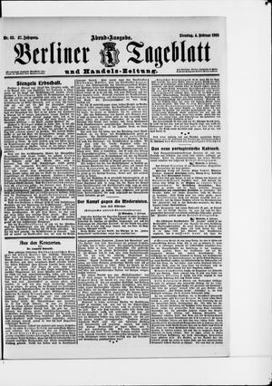 Berliner Tageblatt und Handels-Zeitung vom 04.02.1908