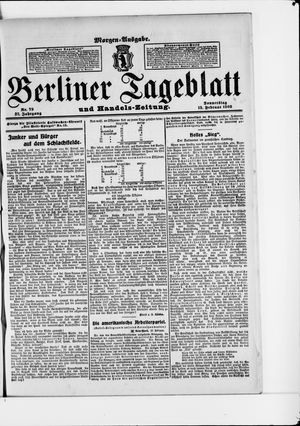 Berliner Tageblatt und Handels-Zeitung vom 13.02.1908
