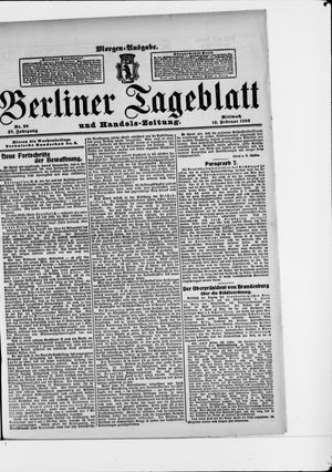 Berliner Tageblatt und Handels-Zeitung vom 19.02.1908