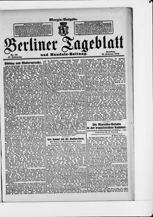 Berliner Tageblatt und Handels-Zeitung vom 25.02.1908