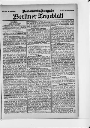 Berliner Tageblatt und Handels-Zeitung vom 27.02.1908