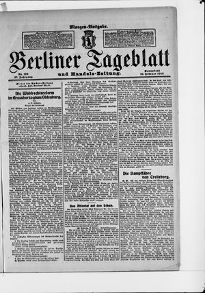 Berliner Tageblatt und Handels-Zeitung vom 29.02.1908