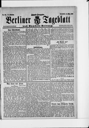 Berliner Tageblatt und Handels-Zeitung vom 14.03.1908