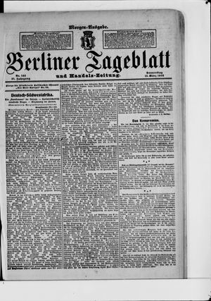 Berliner Tageblatt und Handels-Zeitung vom 19.03.1908