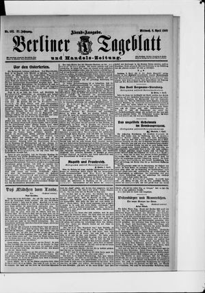 Berliner Tageblatt und Handels-Zeitung vom 08.04.1908