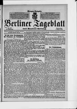Berliner Tageblatt und Handels-Zeitung vom 09.04.1908