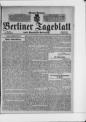 Berliner Tageblatt und Handels-Zeitung vom 11.04.1908