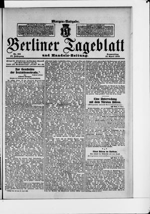Berliner Tageblatt und Handels-Zeitung vom 16.04.1908