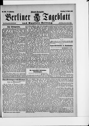 Berliner Tageblatt und Handels-Zeitung vom 21.04.1908