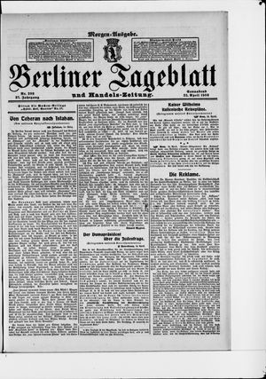 Berliner Tageblatt und Handels-Zeitung vom 25.04.1908